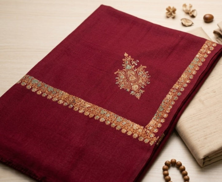 Embroidered three piece: Pashmina