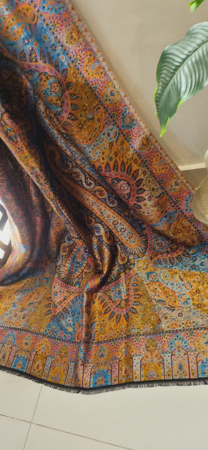 Reversible gandhara moonlight kaani shawl