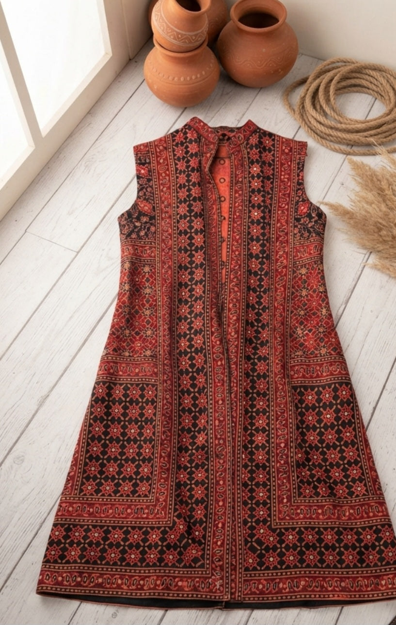 Ajrak jackets: cotton