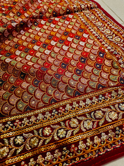 Embroidered georgete dupata