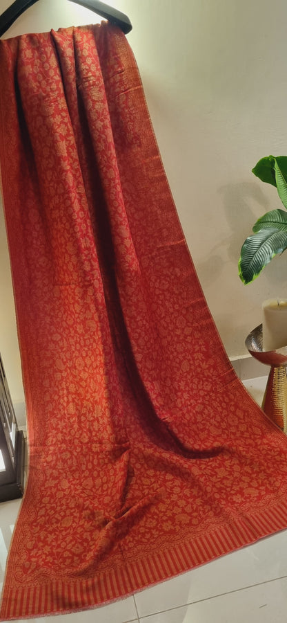 Reversible pashmina kaani shawls