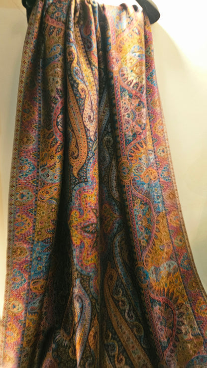 Reversible moonlight gandhara kaani shawl: Pashmina