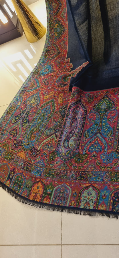 Reversible Moonlight kaani shawl