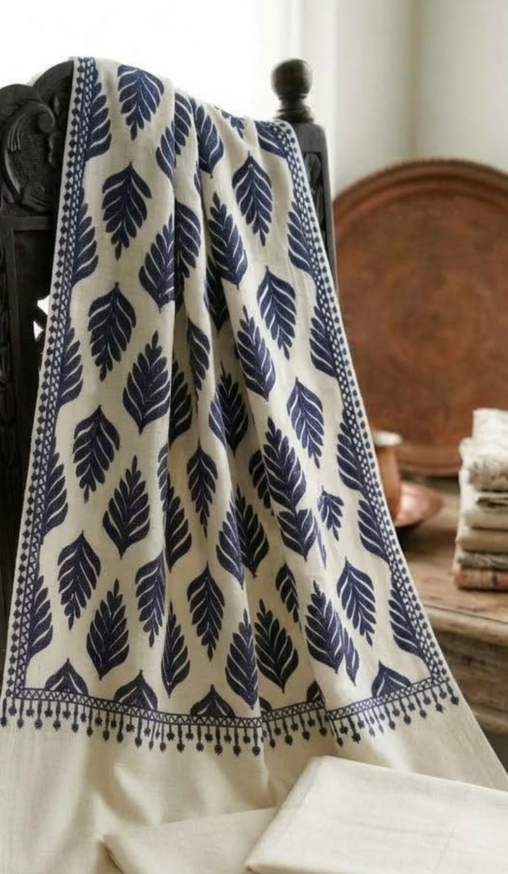 Embroidered minishawl suit: Pashmina