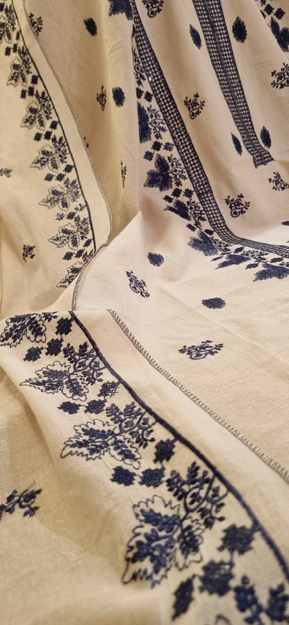 Embroidered karandi khaddar Three piece