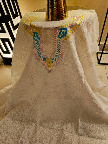 Parsi gara embroidered chikankari shirt