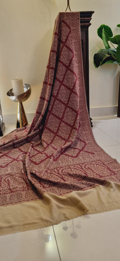 Woollen pashmina kaani shawl