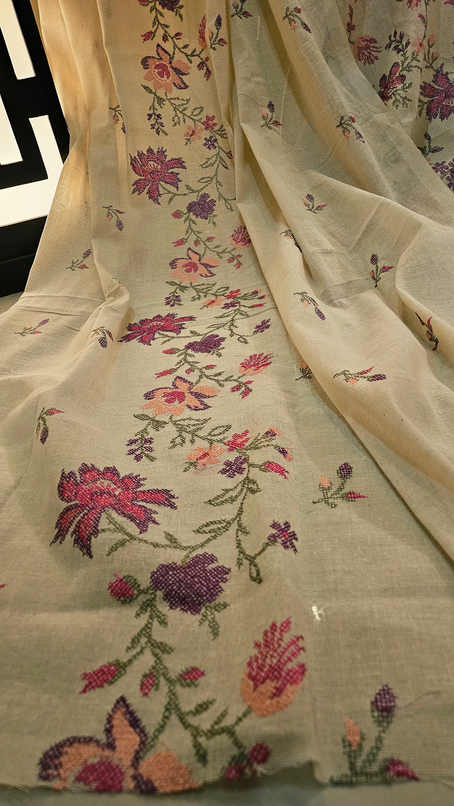 Embroidered three piece: Karandi khaddar