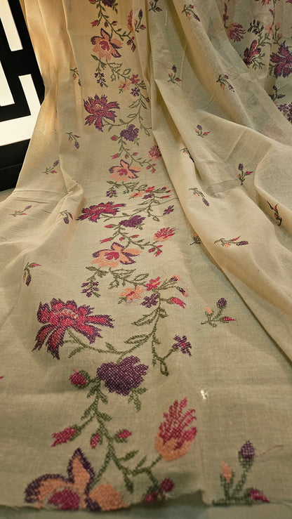 Embroidered three piece: Karandi khaddar