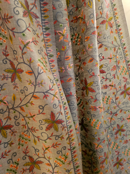 Papermachi embroidered reversible toosh shawl
