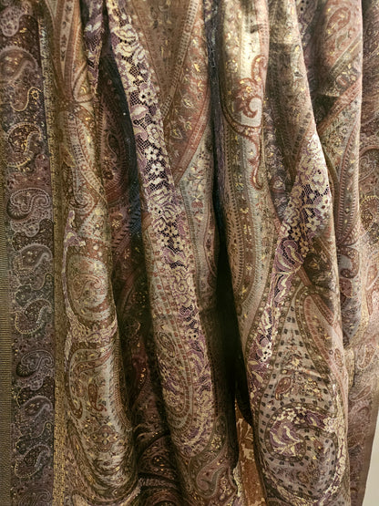 Silk kaani shawl with chantilly