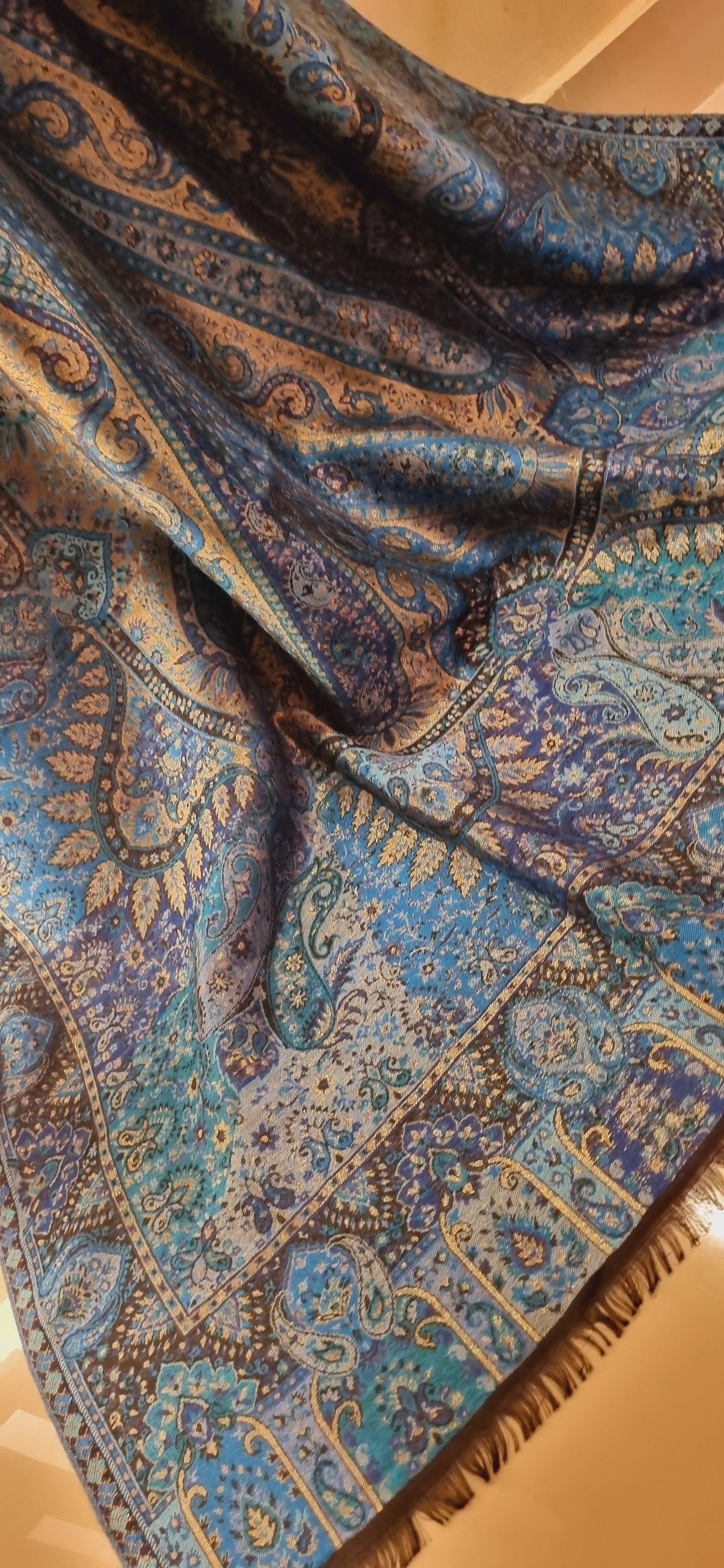 Reversible moonlight gandhara kaani shawl