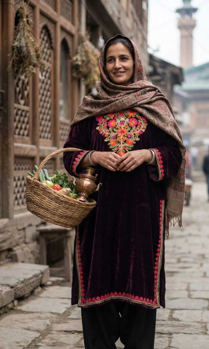 Kashmiri phiran: velvet