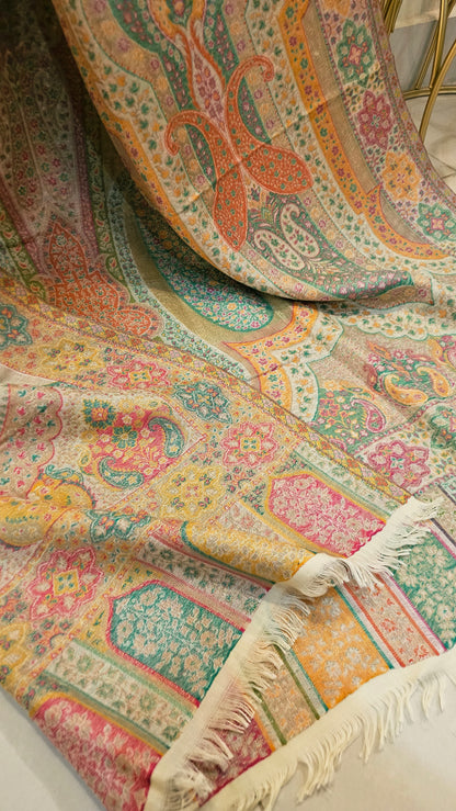 Reversible gandhara moonlight kaani: Pashmina
