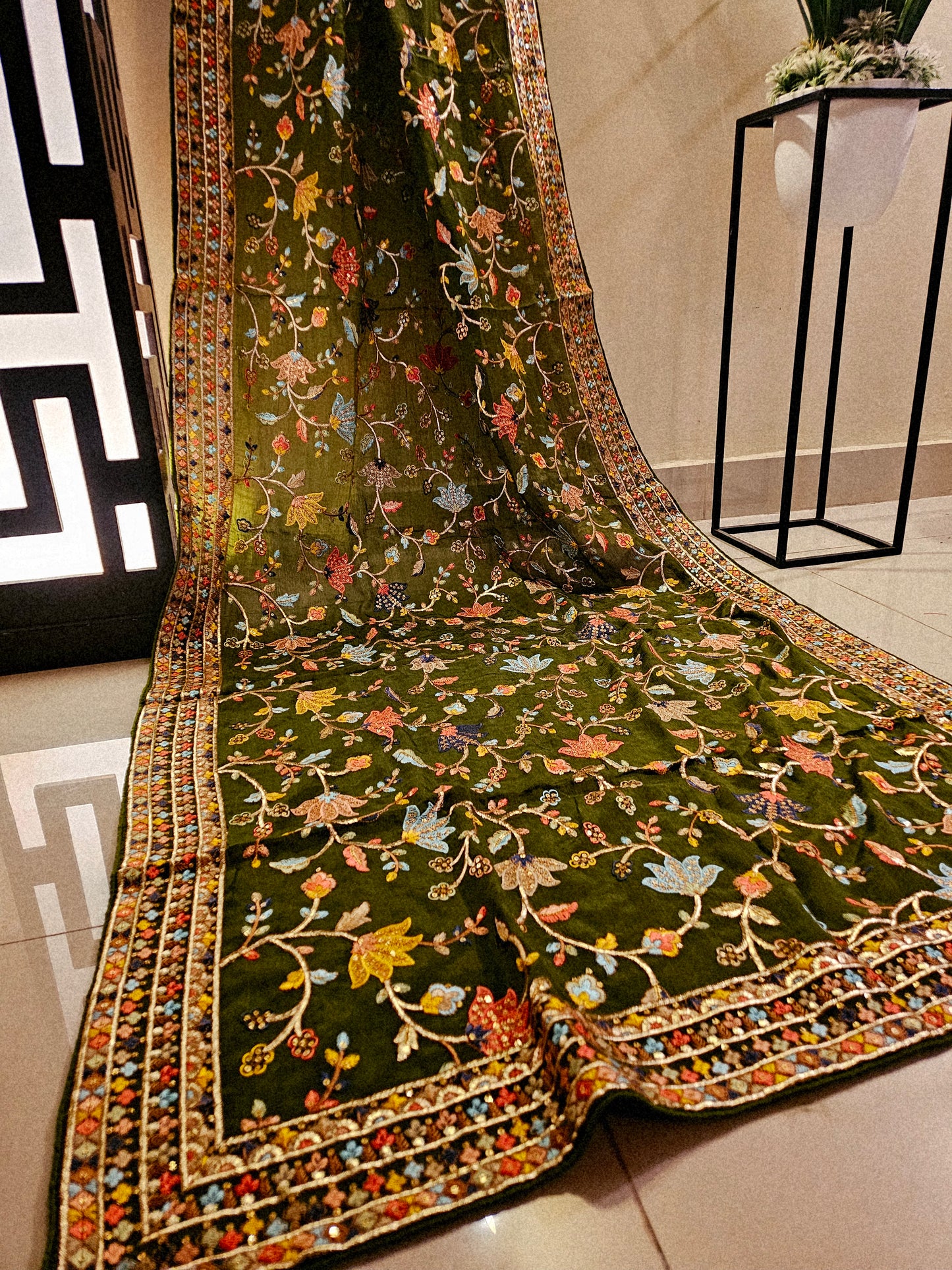 Georgete embroidered dupata