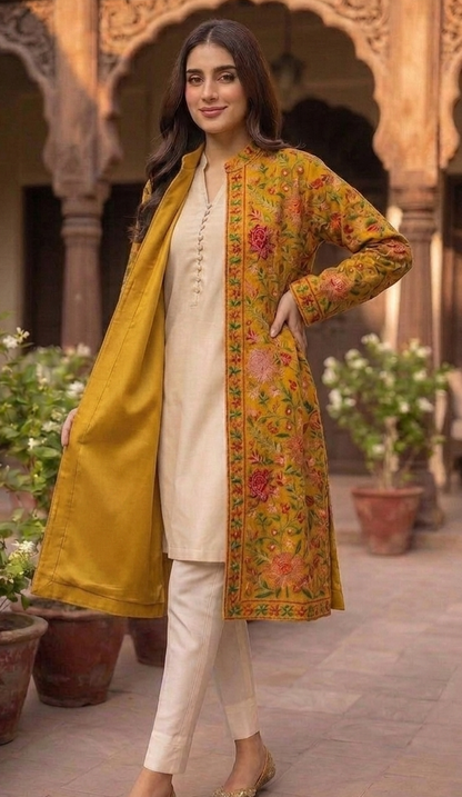 Embroidered coat: Pashmina