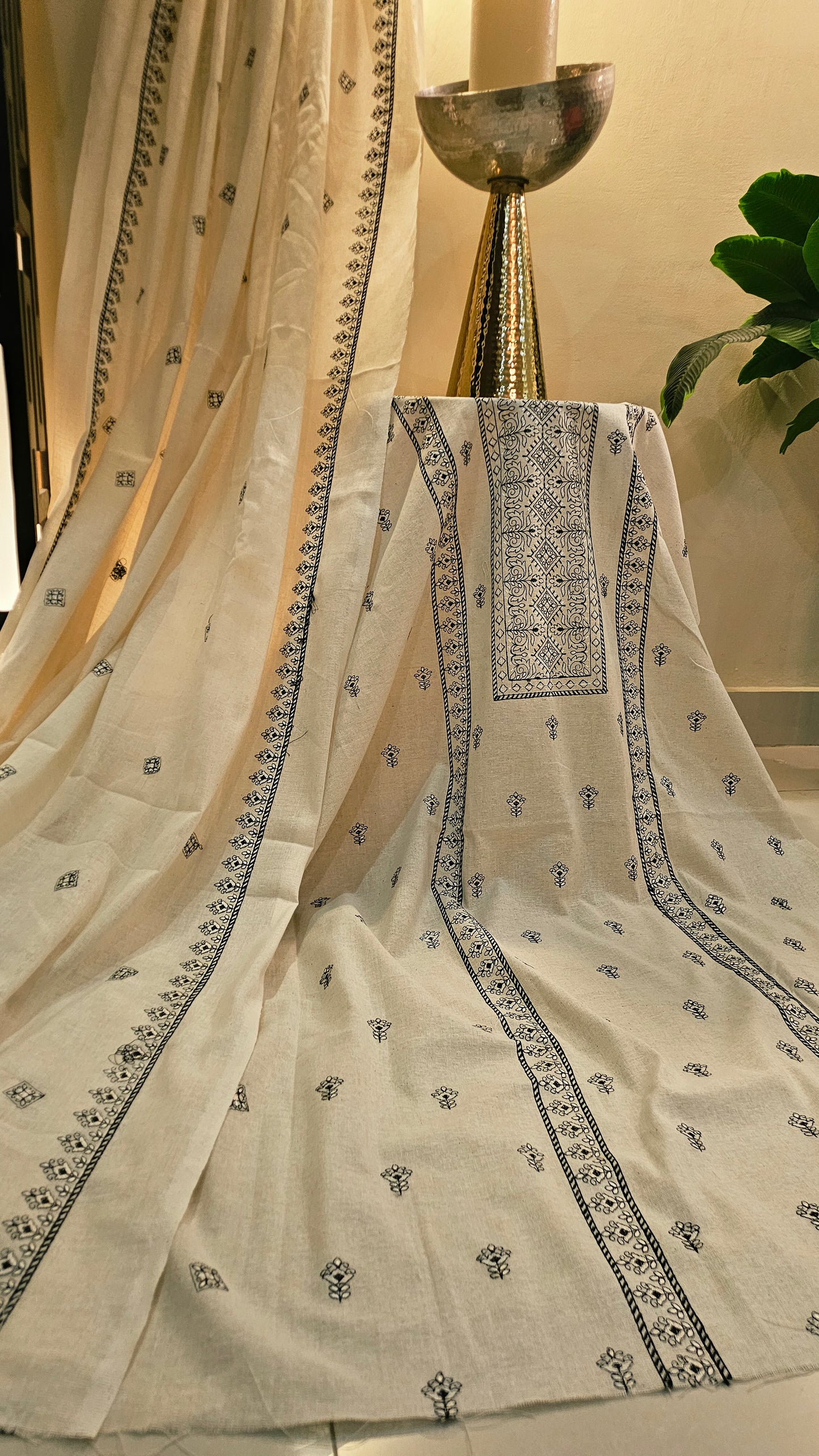 Embroidered three piece: Karandi khaddar