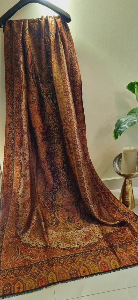 Reversible moonlight gandhara kaani shawl