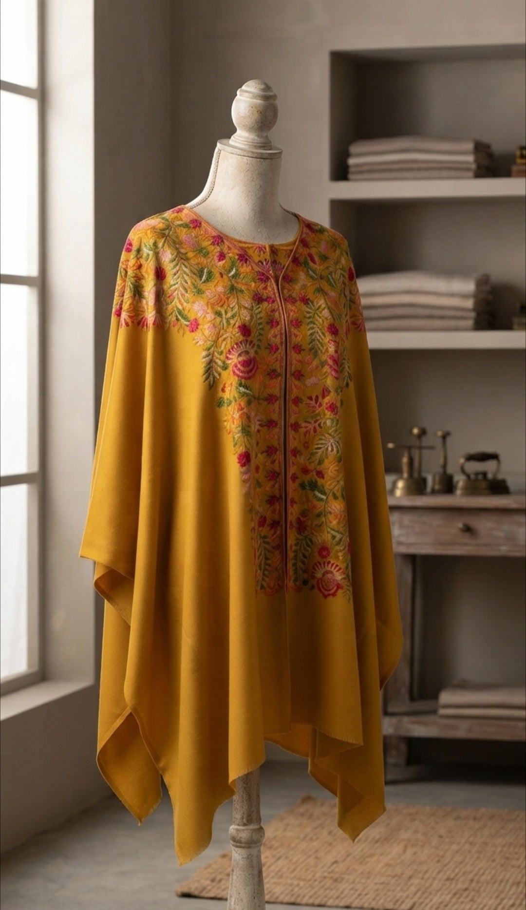 Embroidered cape: Pashmina