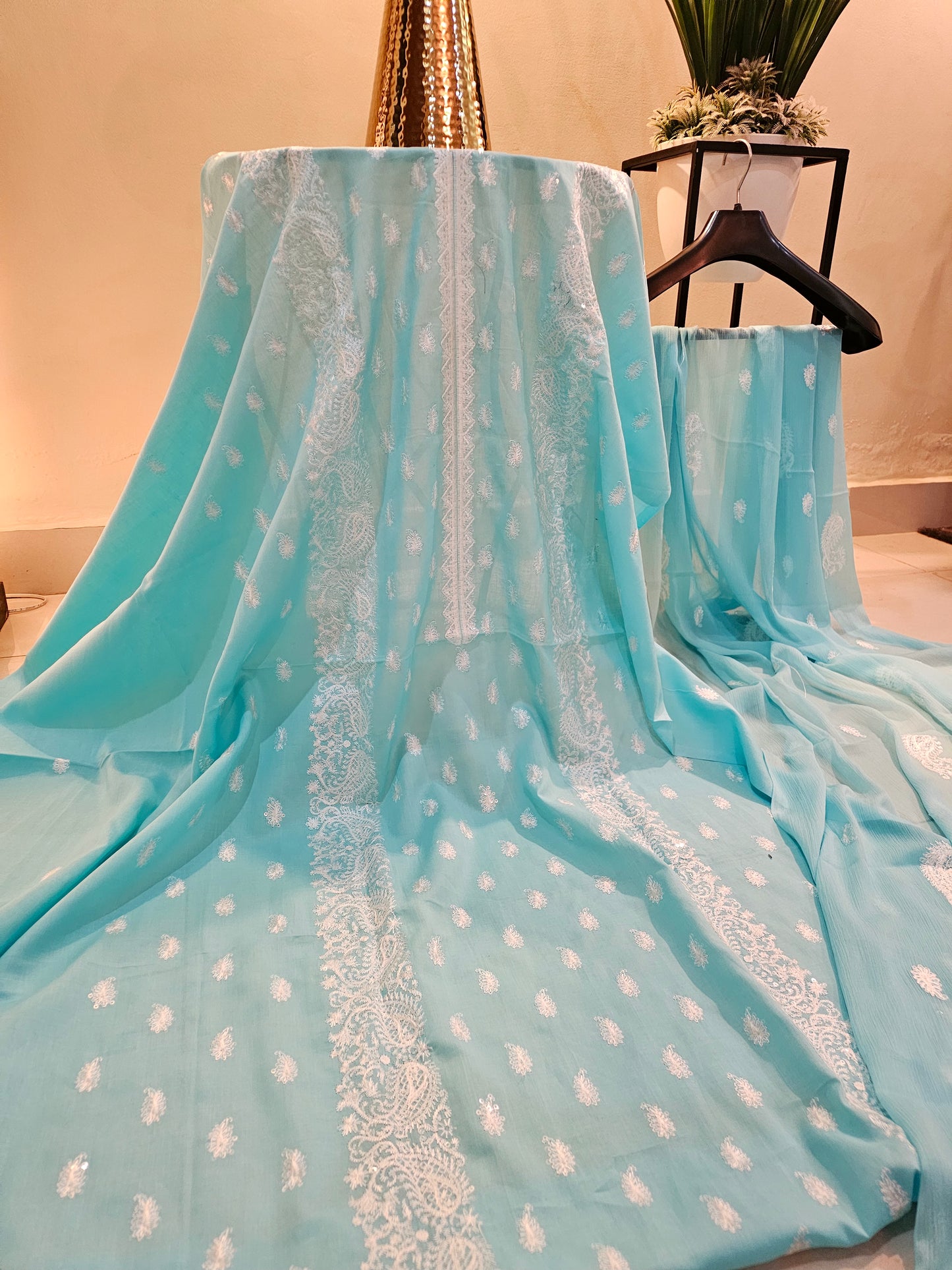 Lawn embroidered three piece