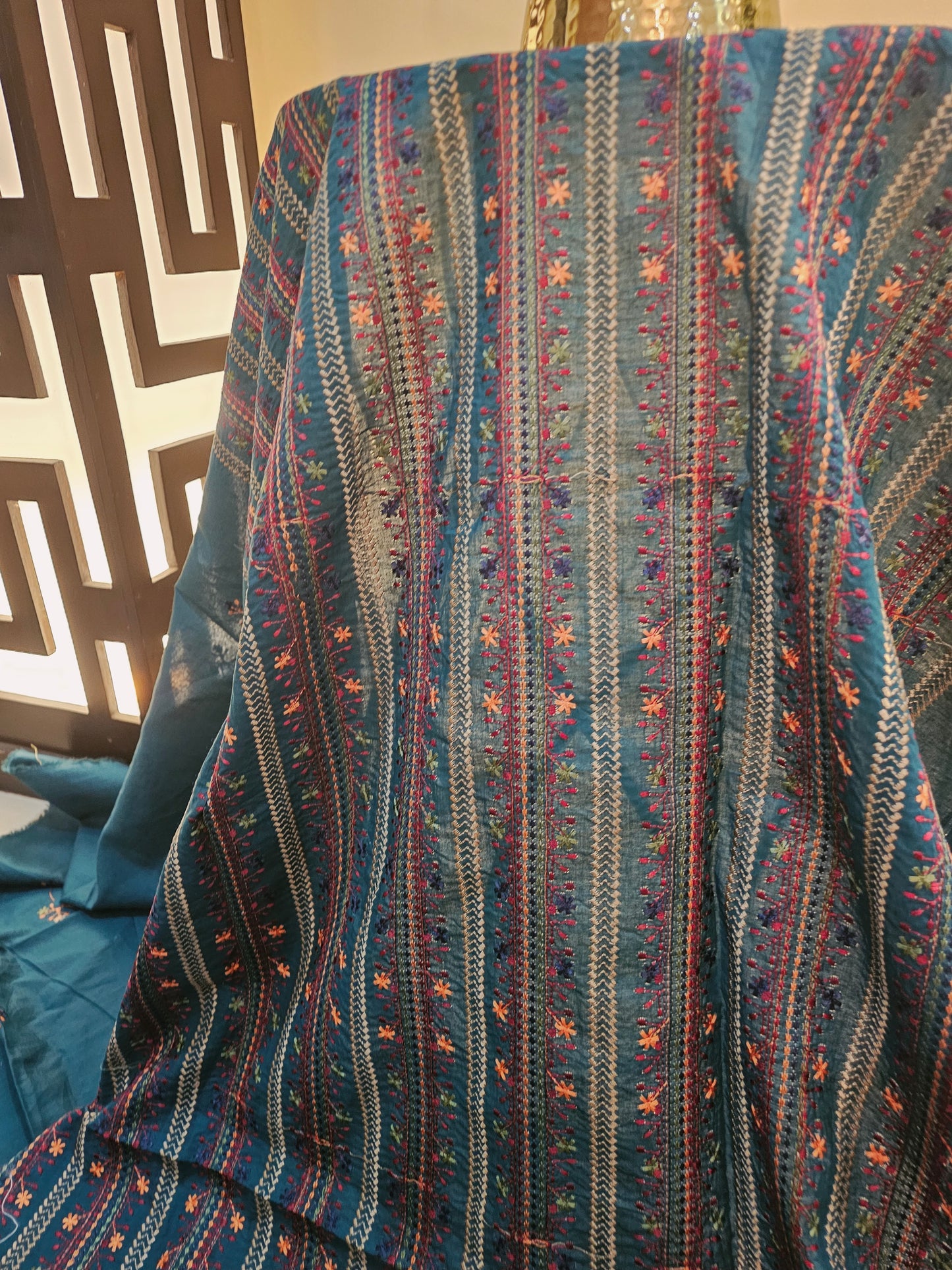 Lawn embroidered two piece