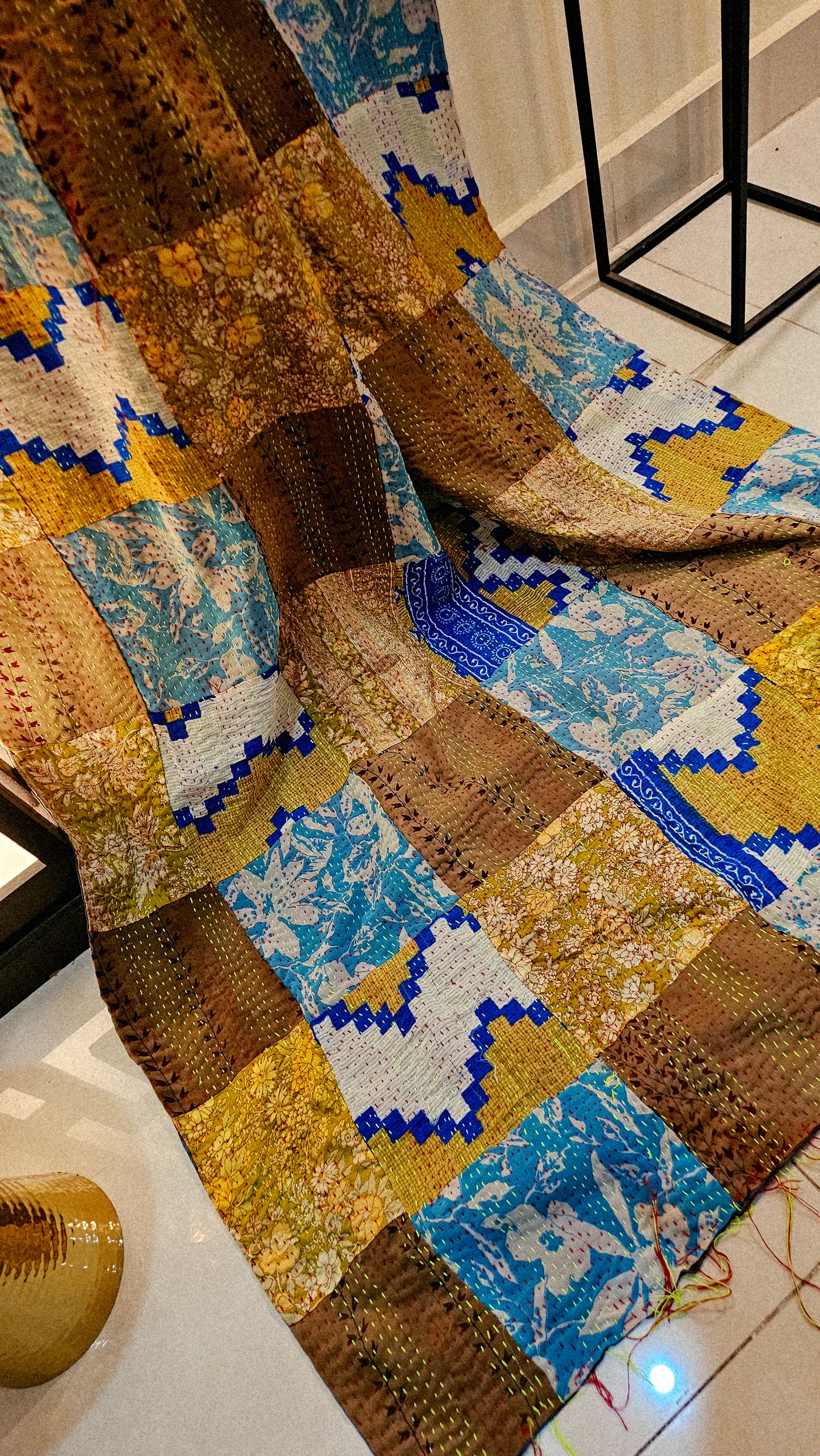 Hand embroidered rilli dupata