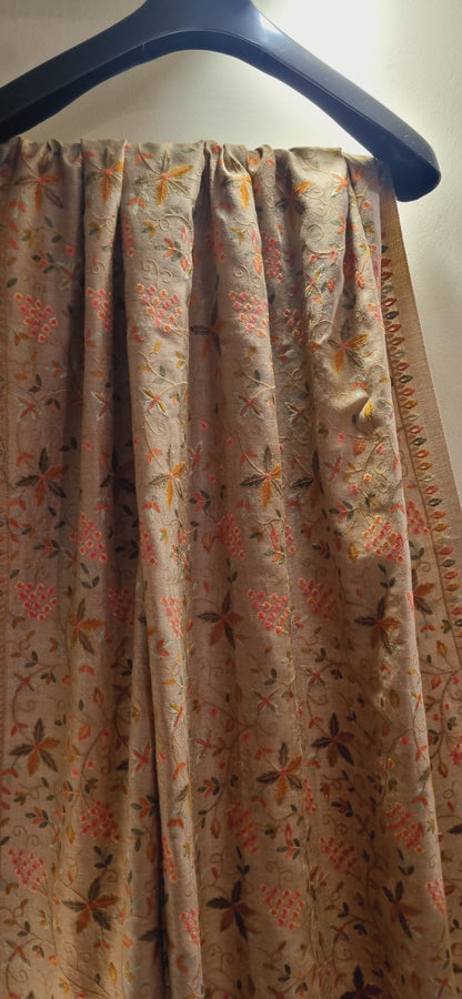 Reversible papermachi embroidered toosh shawl