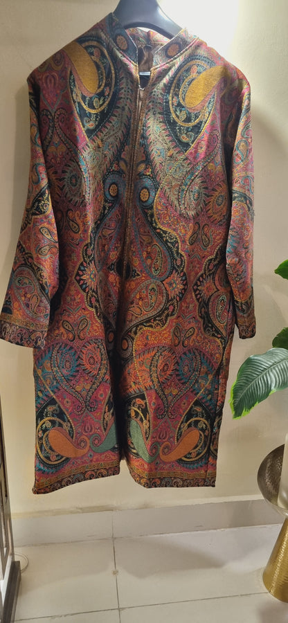 Silk kaani coat