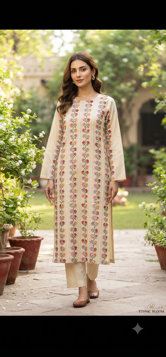 Lawn embroidered :Suit