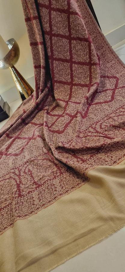 Woollen pashmina kaani shawl