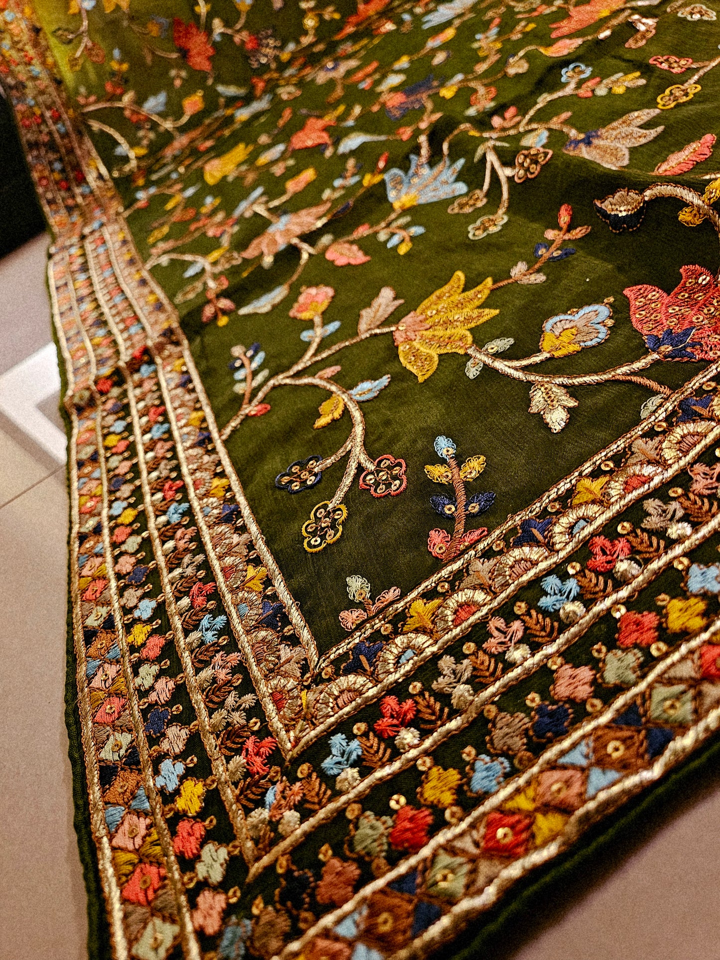 Georgete embroidered dupata