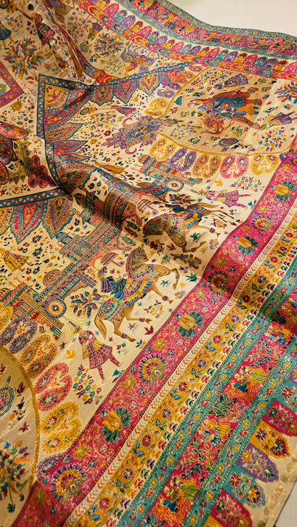 Meenakari darbari shawl: silk