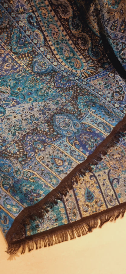 Reversible moonlight gandhara kaani shawl