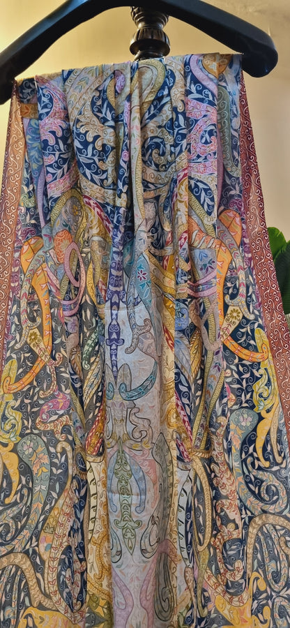 Silk reelkar shawl