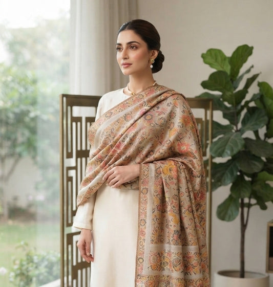Reversible moonlight gandhara kaani: Pashmina