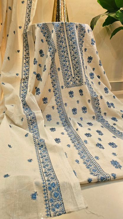 Embroidered three piece: Karandi khaddar