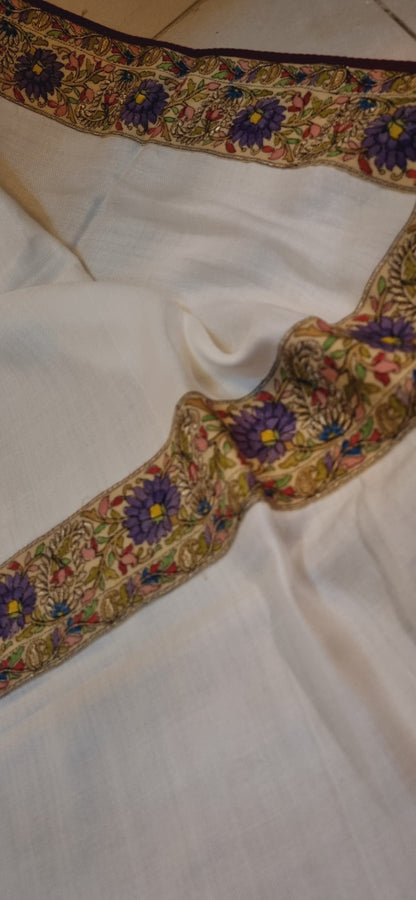 Pashmina shawl with kalamkar border