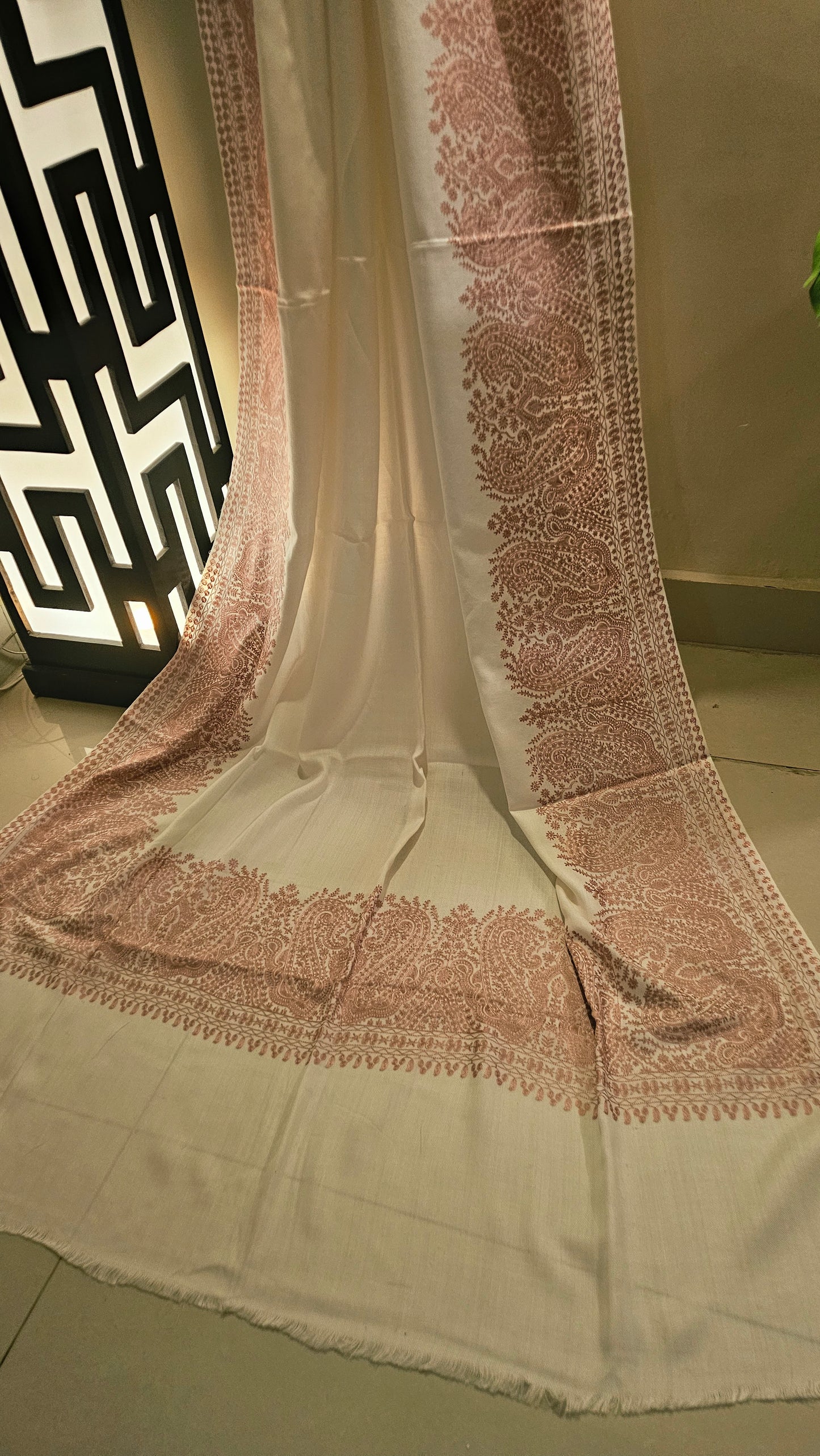 Border embroidered: Pashmina