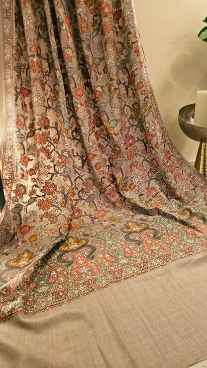 Papermachi embroidered shawl: toosh