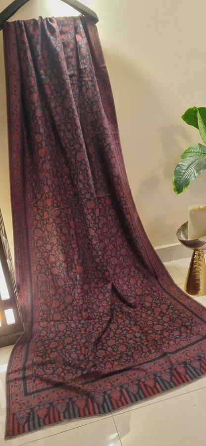 Reversible pashmina kaani shawls
