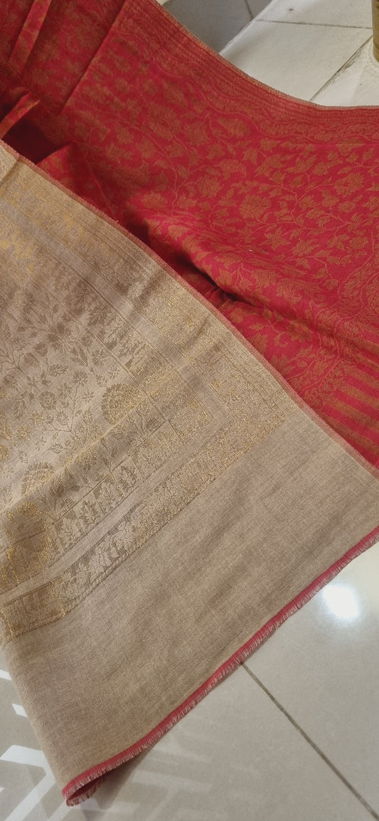 Reversible pashmina kaani shawls