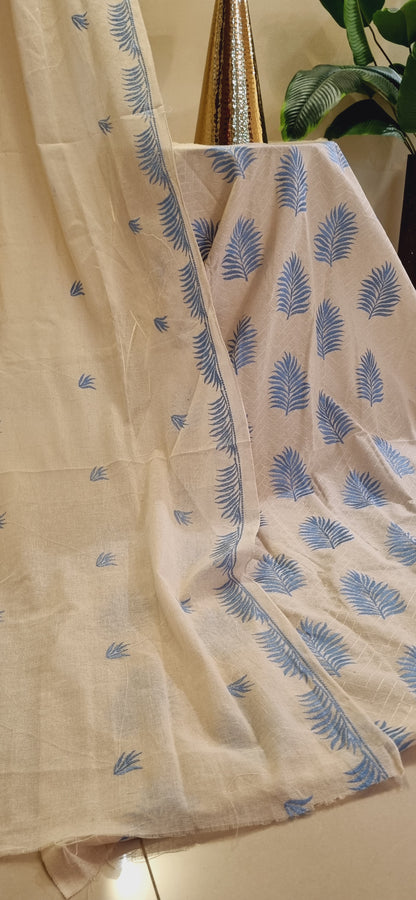 Khaddar karandi embroidered three piece