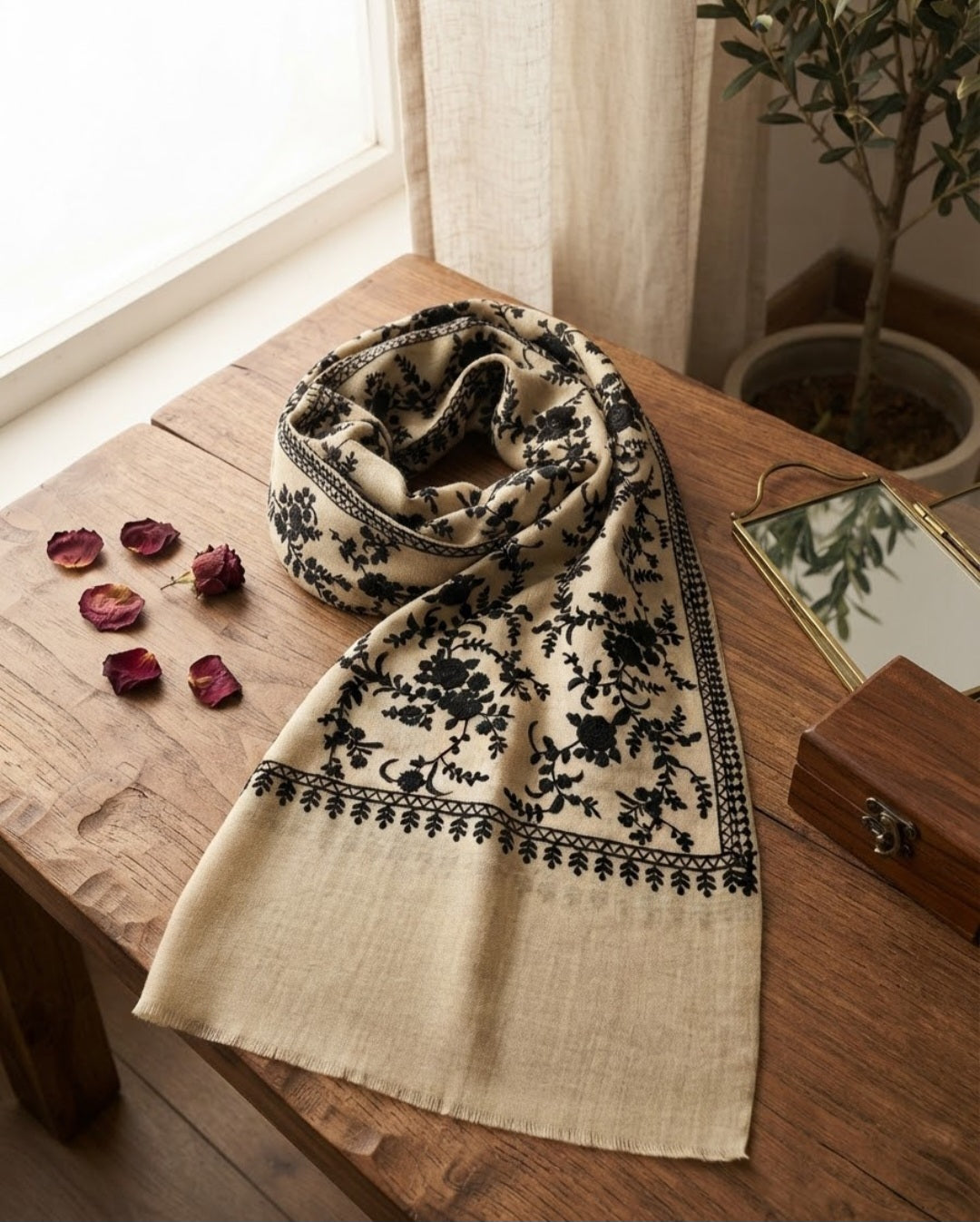 Embroidered minishawl: pashmina