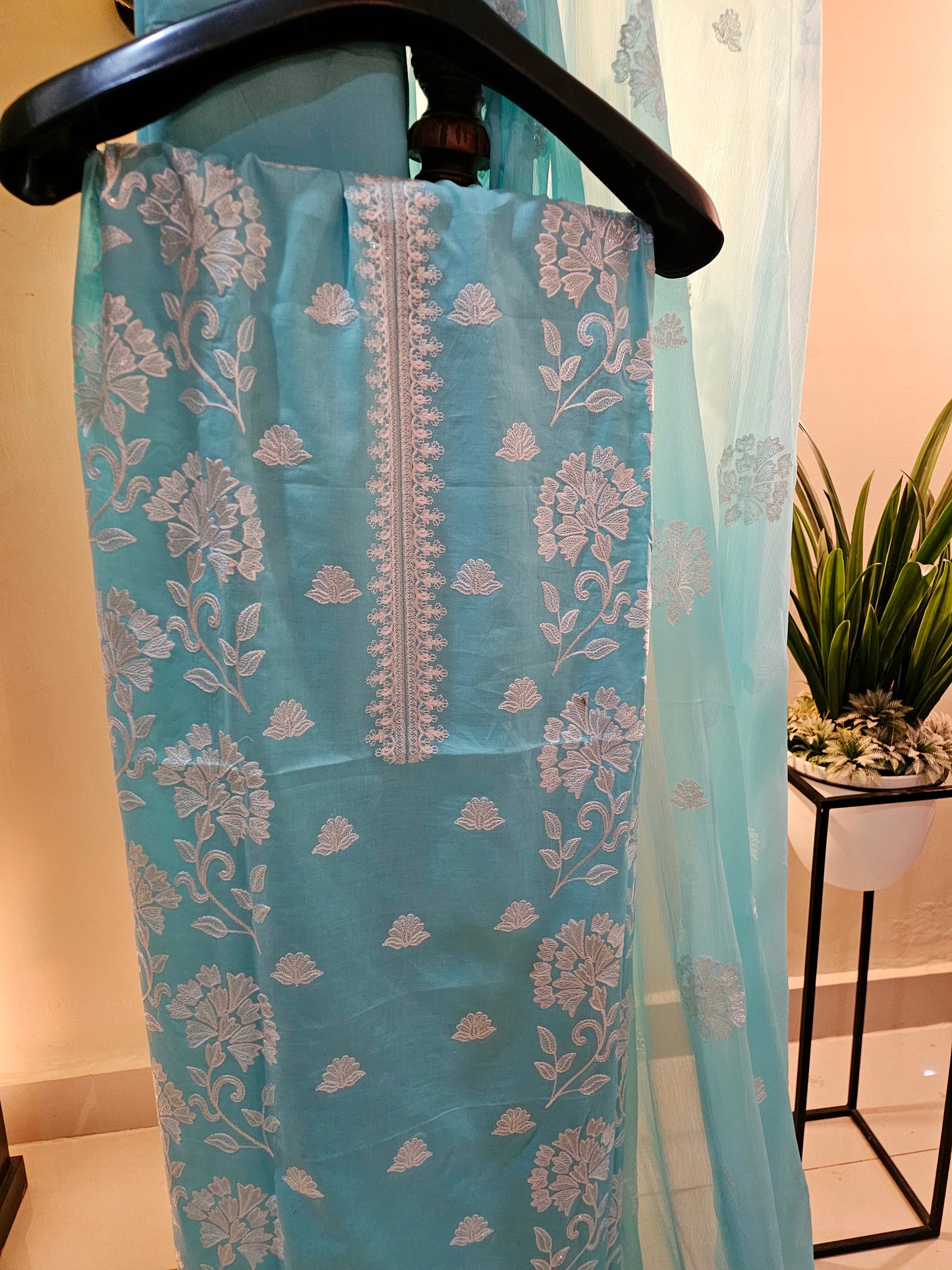 Lawn embroidered three piece