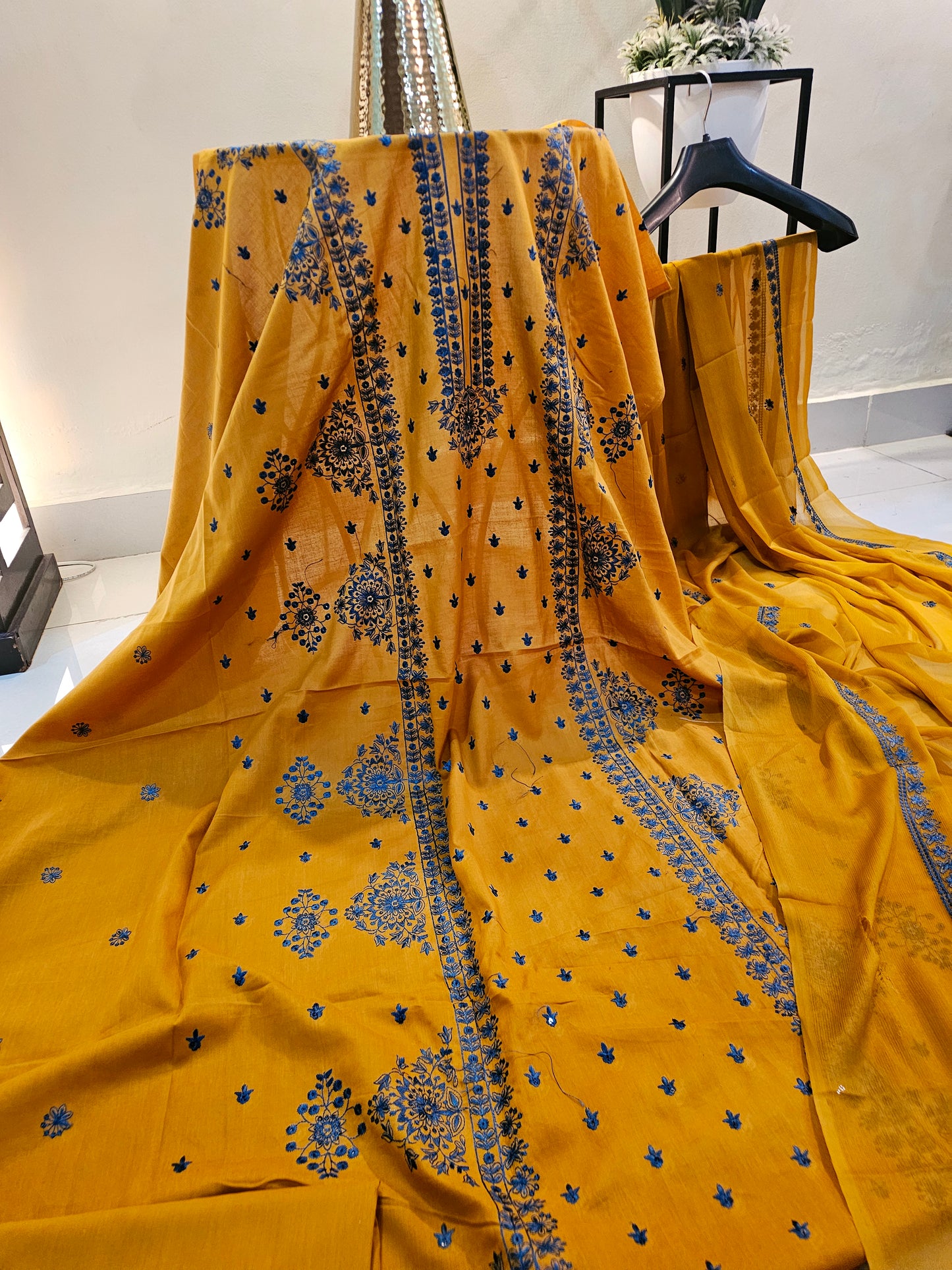 Lawn embroidered three piece