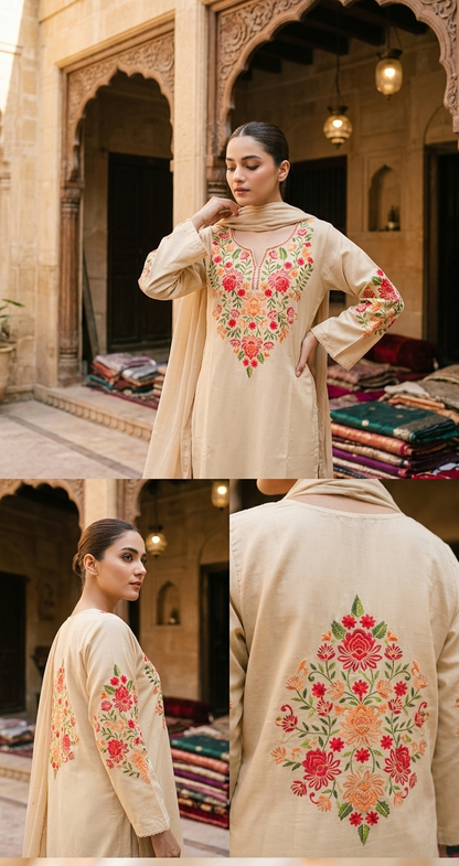 Embroidered kurta: Pashmina