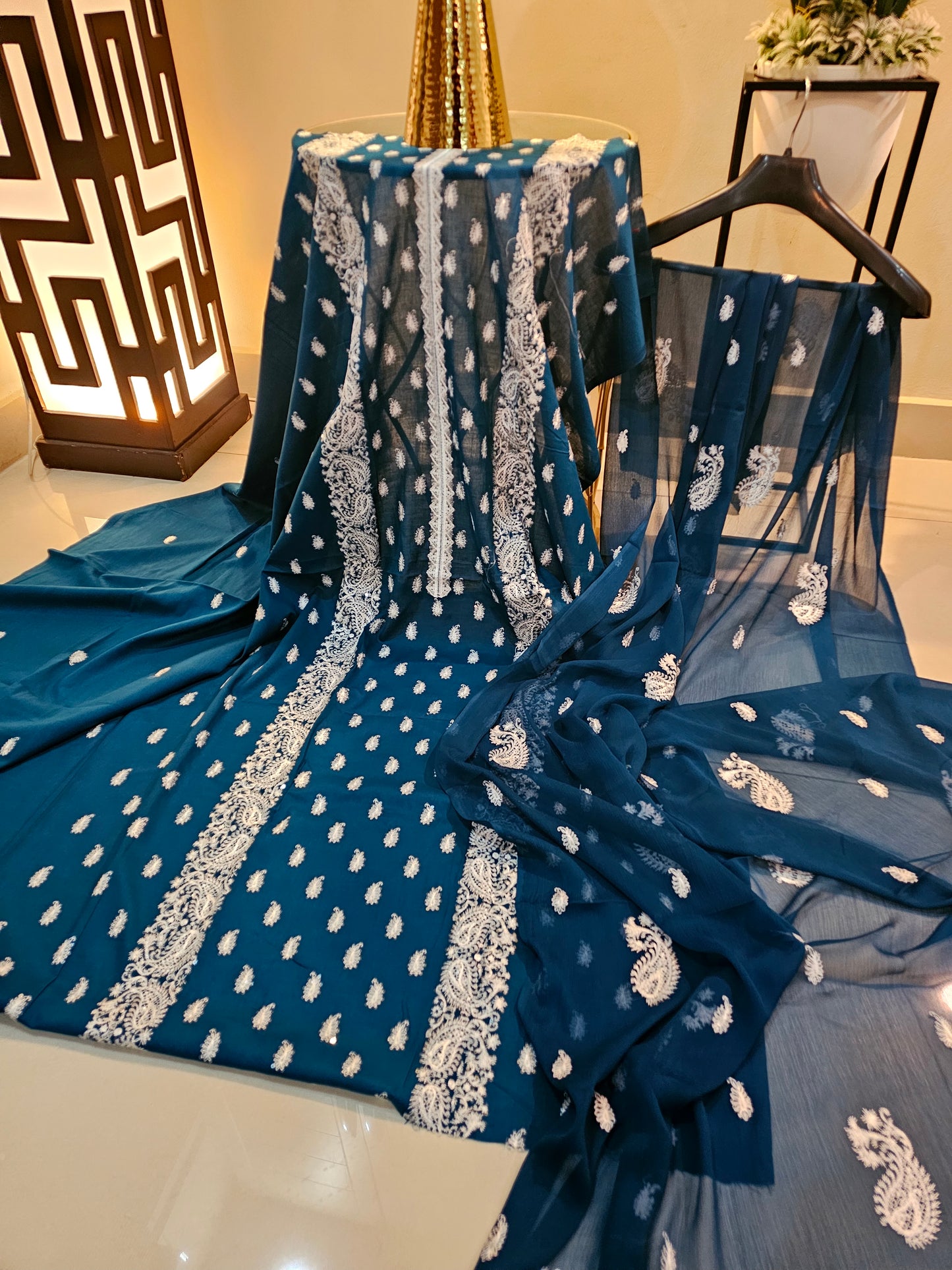 Lawn embroidered three piece