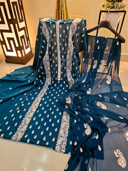 Lawn embroidered three piece