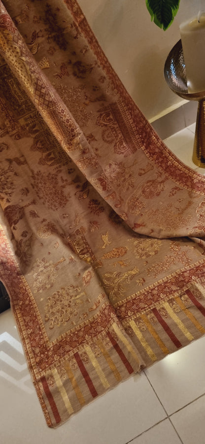 Tajmehal kaani with zaree weave
