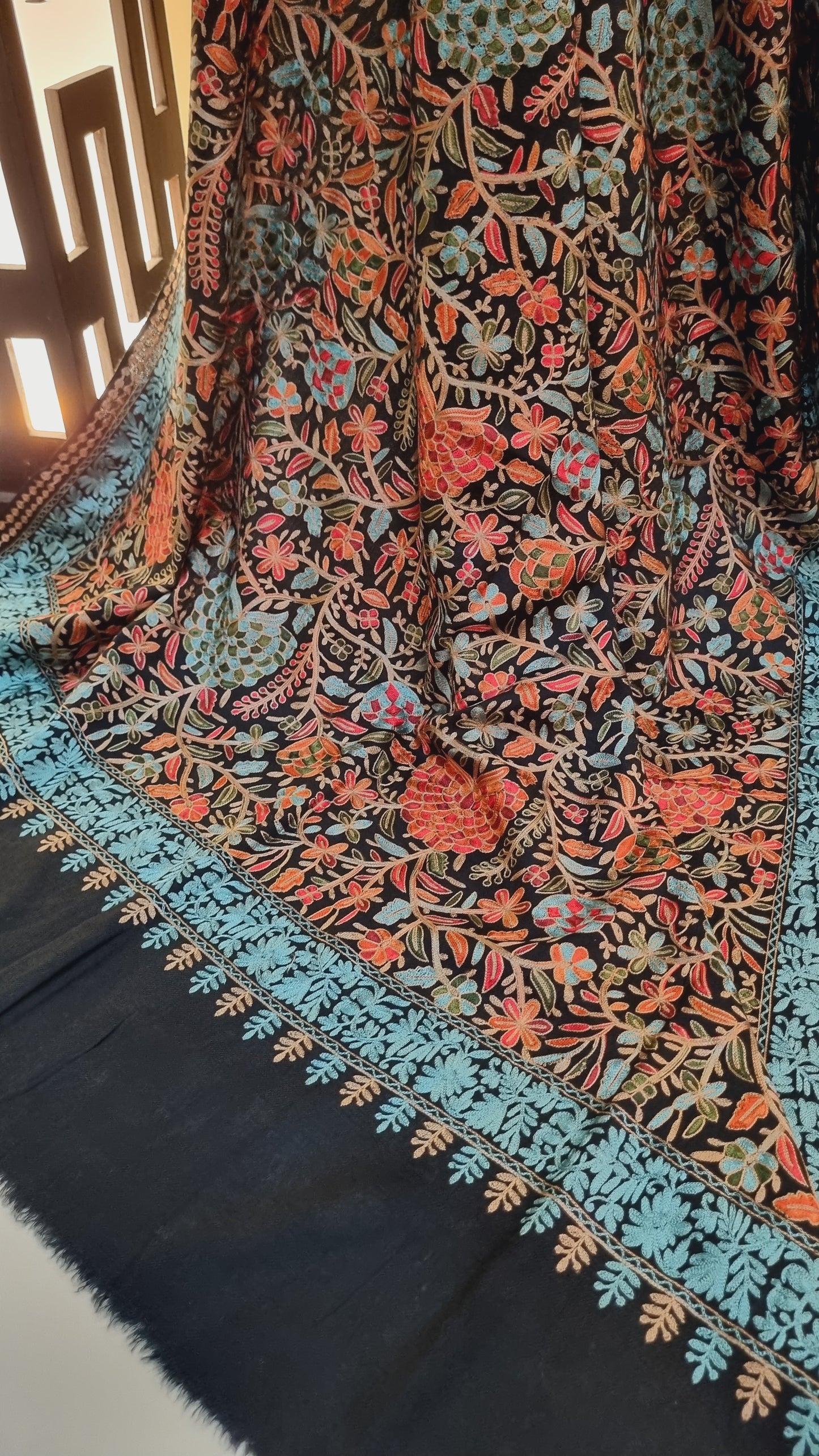 Embroidered pashmina shawl